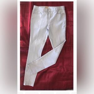 NEW! DKNY JEANS ULTRA SKINNY AVENUE B, BEIGE METALLIC WAXED JEANS/PANTS - SZ 2